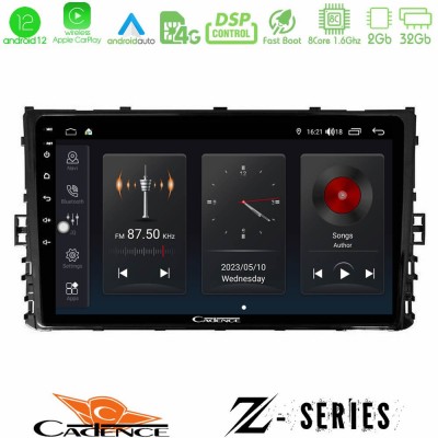 Cadence Z Series VW MQB 2017-> 8core Android12 2+32GB Navigation Multimedia Tablet 9