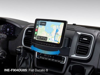 Alpine INE-F904DU8S 9” Floating Navigation Swivel Display for Fiat Ducato 8 featuring Apple CarPlay