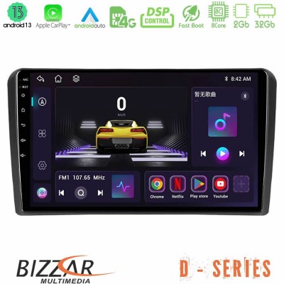Bizzar D Series Audi A3 8P 8core Android13 2+32GB Navigation Multimedia Tablet 9