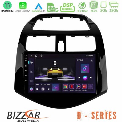 Bizzar D Series Chevrolet Spark 2009-2015 8core Android13 2+32GB Navigation Multimedia Tablet 9