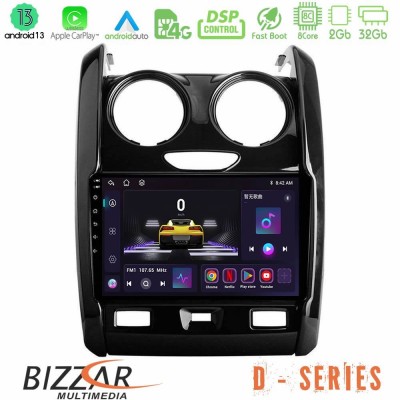 Bizzar D Series Dacia Duster 2014-2018 8Core Android13 2+32GB Navigation Multimedia Tablet 9