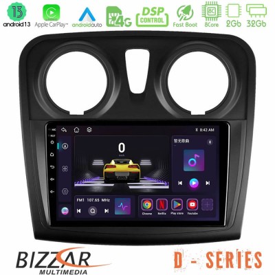 Bizzar D Series Dacia Sandero 2014-2020 8core Android13 2+32GB Navigation Multimedia Tablet 9