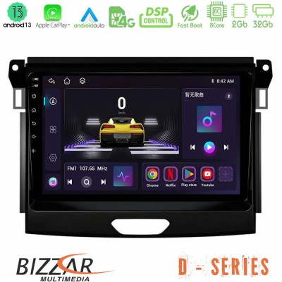 Bizzar D Series Ford Ranger 2017-2022 8core Android13 2+32GB Navigation Multimedia Tablet 9