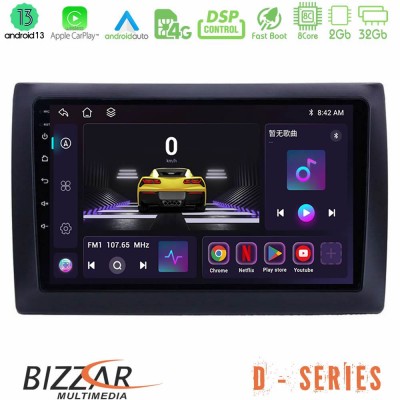 Bizzar D Series Fiat Stilo 8core Android13 2+32GB Navigation Multimedia Tablet 9