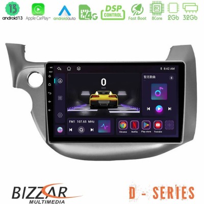 Bizzar D Series Honda Jazz 2009-2013 8core Android13 2+32GB Navigation Multimedia Tablet 10