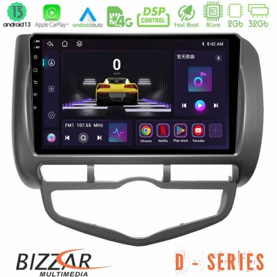 Bizzar D Series Honda Jazz 2002-2008 (Auto A/C) 8core Android13 2+32GB Navigation Multimedia Tablet 9