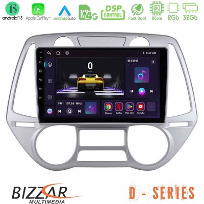 Bizzar D Series Hyundai i20 2009-2012 Auto A/C 8core Android13 2+32GB Navigation Multimedia Tablet 9