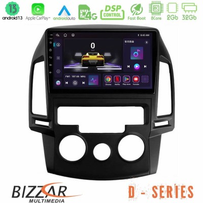 Bizzar D Series Hyundai i30 2007-2012 Manual A/C 8core Android13 2+32GB Navigation Multimedia Tablet 9