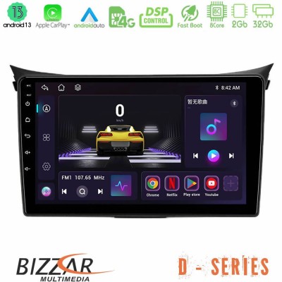 Bizzar D Series Hyundai i30 2012-2017 8Core Android13 2+32GB Navigation Multimedia Tablet 9