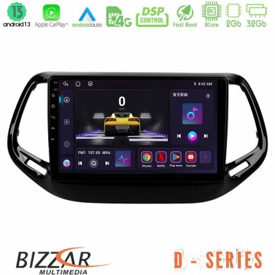 Bizzar D Series Jeep Compass 2017> 8core Android13 2+32GB Navigation Multimedia Tablet 10