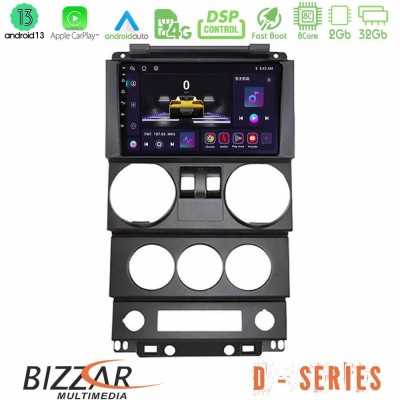 Bizzar D Series Jeep Wrangler 2Door 2008-2010 8core Android13 2+32GB Navigation Multimedia Tablet 9