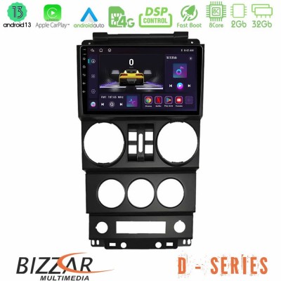 Bizzar D Series Jeep Wrangler 2008-2010 8core Android13 2+32GB Navigation Multimedia Tablet 9