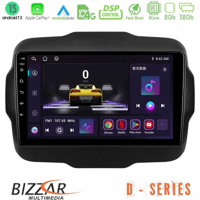 Bizzar D Series Jeep Renegade 2015-2019 8core Android13 2+32GB Navigation Multimedia Tablet 9