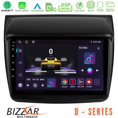 Bizzar D Series Mitsubishi L200 8core Android13 2+32GB Navigation Multimedia Tablet 9