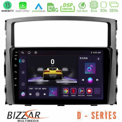 Bizzar D Series Mitsubishi Pajero 2008-2009 8core Android13 2+32GB Navigation Multimedia Tablet 9