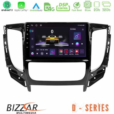 Bizzar D Series Mitsubishi L200 2016-> & Fiat Fullback (Auto A/C) 8core Android13 2+32GB Navigation Multimedia Tablet 9