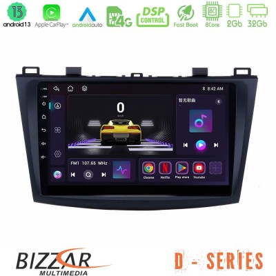 Bizzar D Series Mazda 3 2009-2014 8core Android13 2+32GB Navigation Multimedia Tablet 9