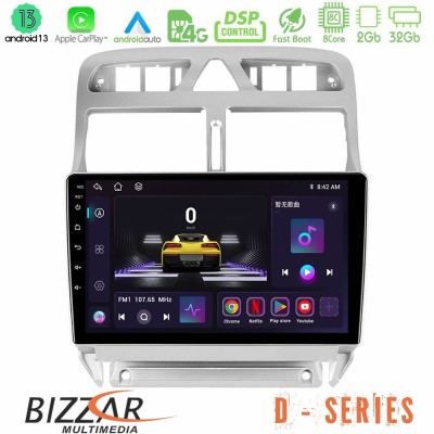 Bizzar D Series Peugeot 307 2002-2008 8core Android13 2+32GB Navigation Multimedia Tablet 9