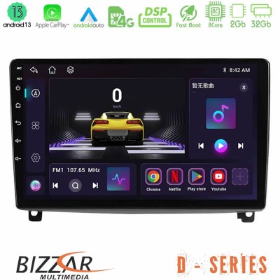 Bizzar D Series Peugeot 407 8core Android13 2+32GB Navigation Multimedia Tablet 9