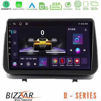Bizzar D Series Renault Clio 2005-2012 8core Android13 2+32GB Navigation Multimedia Tablet 9