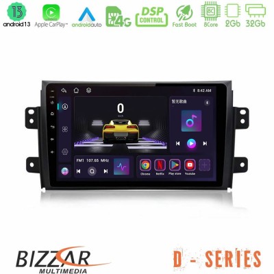 Bizzar D Series Suzuki SX4 2006-2014 Fiat Sedici 2006-2014 8core Android13 2+32GB Navigation Multimedia Tablet 9
