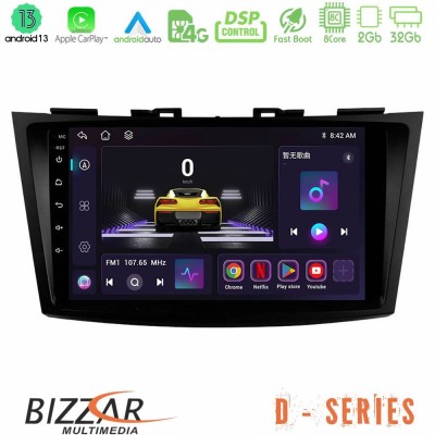Bizzar D Series Suzuki Swift 2011-2016 8core Android13 2+32GB Navigation Multimedia Tablet 9