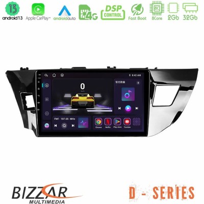 Bizzar D Series Toyota Corolla 2014-2016 8core Android13 2+32GB Navigation Multimedia Tablet 9