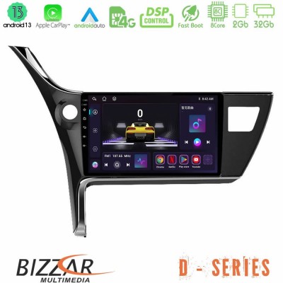 Bizzar D Series Toyota Corolla 2017-2018 8core Android13 2+32GB Navigation Multimedia Tablet 10