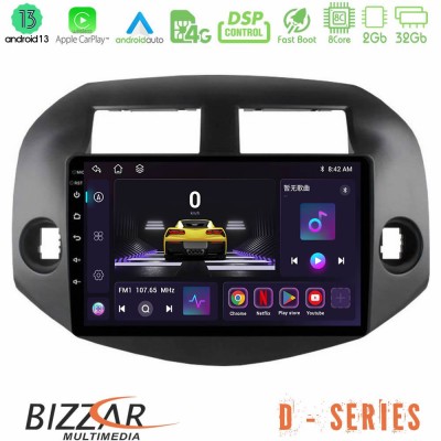 Bizzar D Series Toyota Rav4 2006-2012 8core Android13 2+32GB Navigation Multimedia Tablet 10