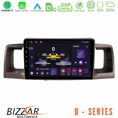Bizzar D Series Toyota Corolla 2002-2006 8Core Android13 2+32GB Navigation Multimedia Tablet 9