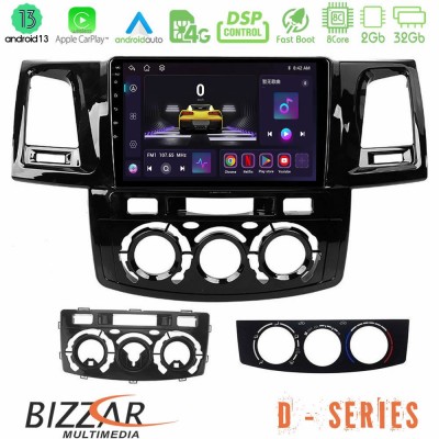 Bizzar D Series Toyota Hilux 2007-2011 8core Android13 2+32GB Navigation Multimedia Tablet 9