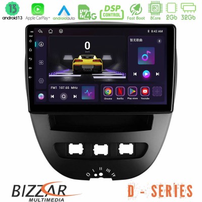 Bizzar D Series Toyota Aygo/Citroen C1/Peugeot 107 8core Android13 2+32GB Navigation Multimedia Tablet 10
