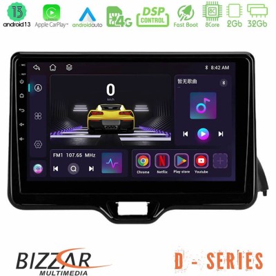 Bizzar D Series Toyota Yaris 2020-> 8Core Android13 2+32GB Navigation Multimedia Tablet 9