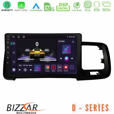 Bizzar D Series Volvo S60 2010-2018 8core Android13 2+32GB Navigation Multimedia Tablet 9