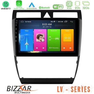 Bizzar LV Series Audi A6 (C5) 1997-2004 4Core Android 13 2+32GB Navigation Multimedia Tablet 9