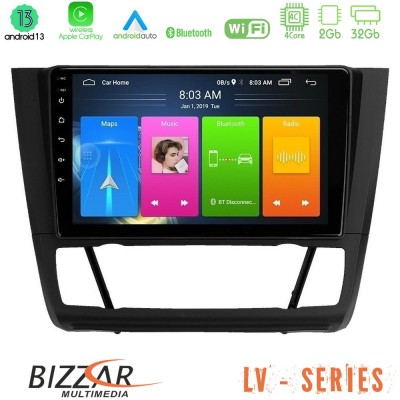 Bizzar LV Series BMW 1Series E81/E82/E87/E88 (AUTO A/C) 4Core Android 13 2+32GB Navigation Multimedia Tablet 9