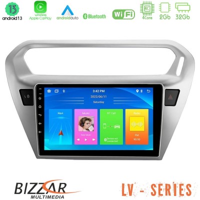 Bizzar LV Series Citroën C-Elysée / Peugeot 301 4Core Android 13 2+32GB Navigation Multimedia Tablet 9