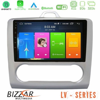 Bizzar LV Series Ford Focus Auto AC 4Core Android 13 2+32GB Navigation Multimedia Tablet 9