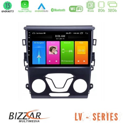 Bizzar LV Series Ford Mondeo 2014-2017 4Core Android 13 2+32GB Navigation Multimedia Tablet 9