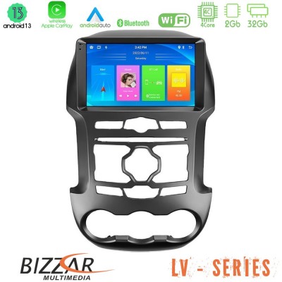 Bizzar LV Series Ford Ranger 2012-2016 4Core Android 13 2+32GB Navigation Multimedia Tablet 9