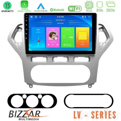 Bizzar LV Series Ford Mondeo 2007-2010 AUTO A/C 4Core Android 13 2+32GB Navigation Multimedia Tablet 9