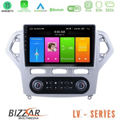 Bizzar LV Series Ford Mondeo 2007-2011 (Auto A/C) 4Core Android 13 2+32GB Navigation Multimedia Tablet 9