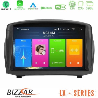 Bizzar LV Series Ford Fiesta 2008-2012 4core Android 13 2+32GB Navigation Multimedia Tablet 9