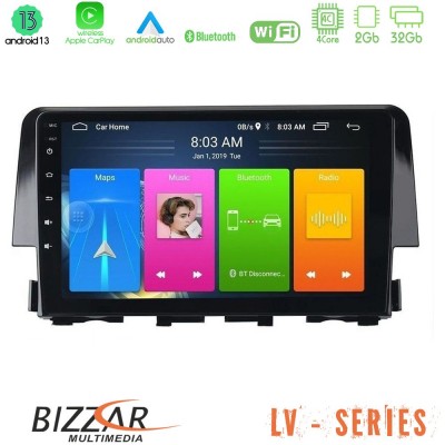 Bizzar LV Series Honda Civic 2016-2020 4Core Android 13 2+32GB Navigation Multimedia Tablet 9