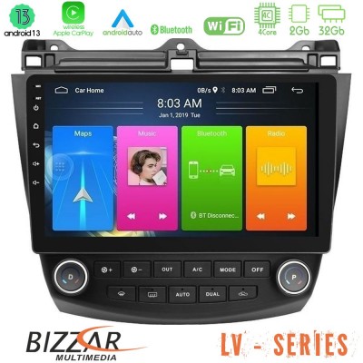 Bizzar LV Series Honda Accord 2002-2008 4Core Android 13 2+32GB Navigation Multimedia Tablet 10