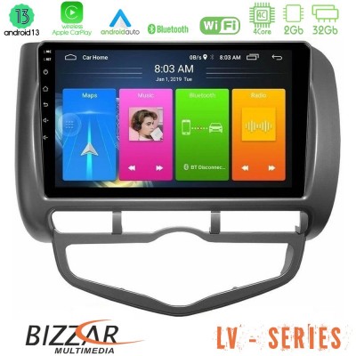 Bizzar LV Series Honda Jazz 2002-2008 (Auto A/C) 4Core Android 13 2+32GB Navigation Multimedia Tablet 9