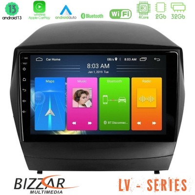 Bizzar LV Series Hyundai IX35 Auto A/C 4Core Android 13 2+32GB Navigation Multimedia Tablet 9