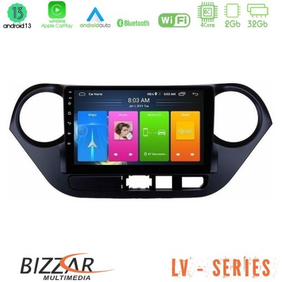 Bizzar LV Series Hyundai i10 2014-2020 4Core Android 13 2+32GB Navigation Multimedia Tablet 9