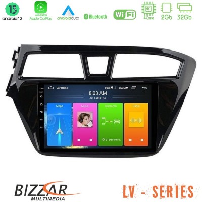 Bizzar LV Series Hyundai i20 2014-2018 4Core Android 13 2+32GB Navigation Multimedia Tablet 9