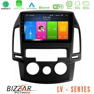 Bizzar LV Series Hyundai i30 2007-2012 Manual A/C 4Core Android 13 2+32GB Navigation Multimedia Tablet 9